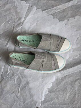 US 6.5 • Columbia Vulcan N Vent Boat Shoes Grey Aqua Women